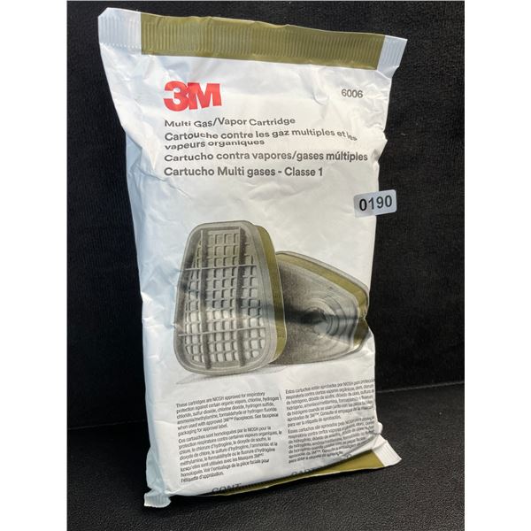 3M 2Pack Respirator Cartridge 6006; Protects Against Organic Vapors, Acid Gases, Ammonia - New