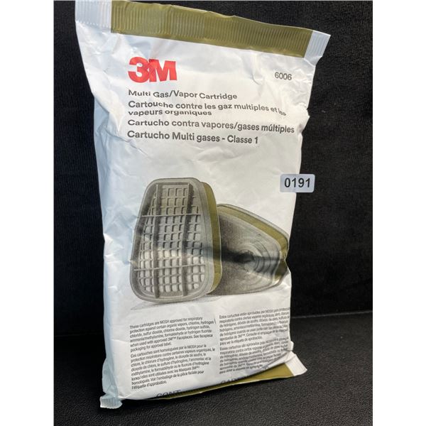 3M 2Pack Respirator Cartridge 6006; Protects Against Organic Vapors, Acid Gases, Ammonia - New