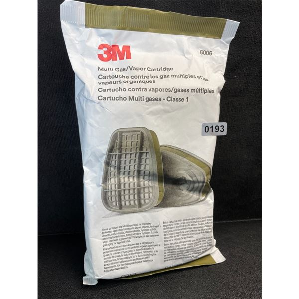 3M 2Pack Respirator Cartridge 6006; Protects Against Organic Vapors, Acid Gases, Ammonia - New