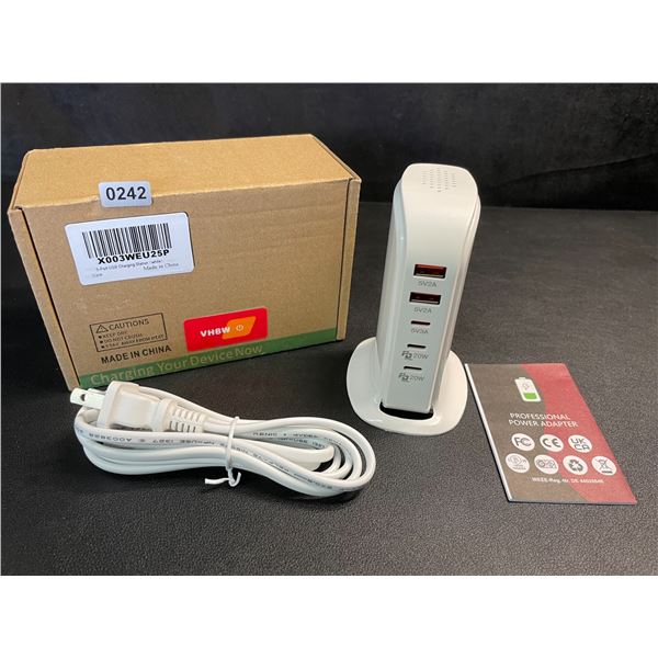 5-Port USB Charging Station/Power Tower; 3x USB-C Ports & 2x USB Ports - New
