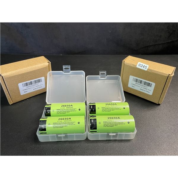 2 Boxes (4PCS Total) 26650A Lithium Ion 5000mAh Rechargeable Batteries - New