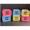 Image 1 : 6PC Colorful Dual-USB Charging Blocks/Wall Block Chargers - New