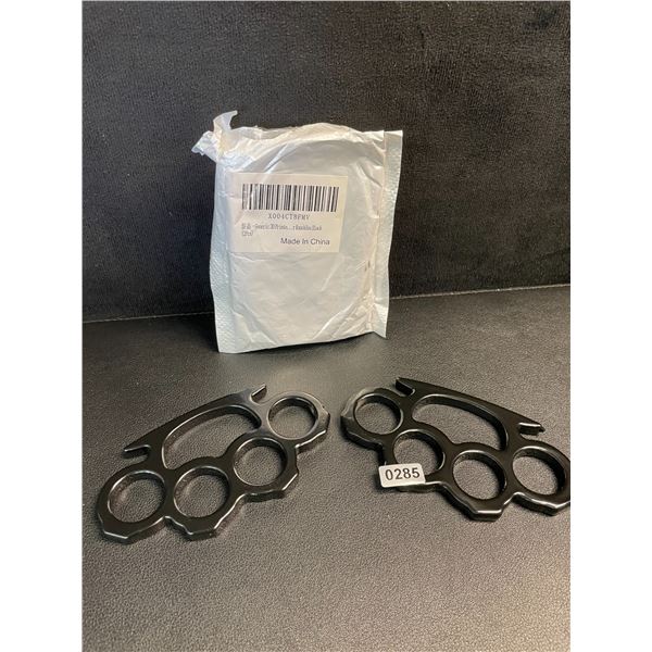 2-Pack Black Self-Defence Rings - New