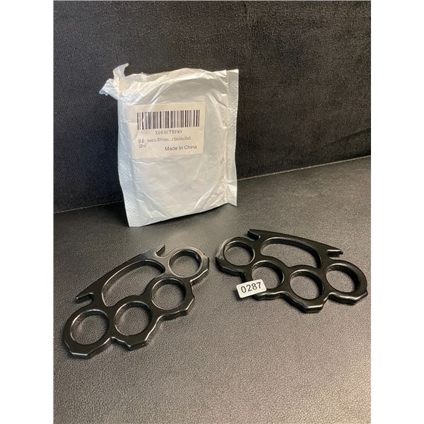 2-Pack Black Self-Defence Rings - New
