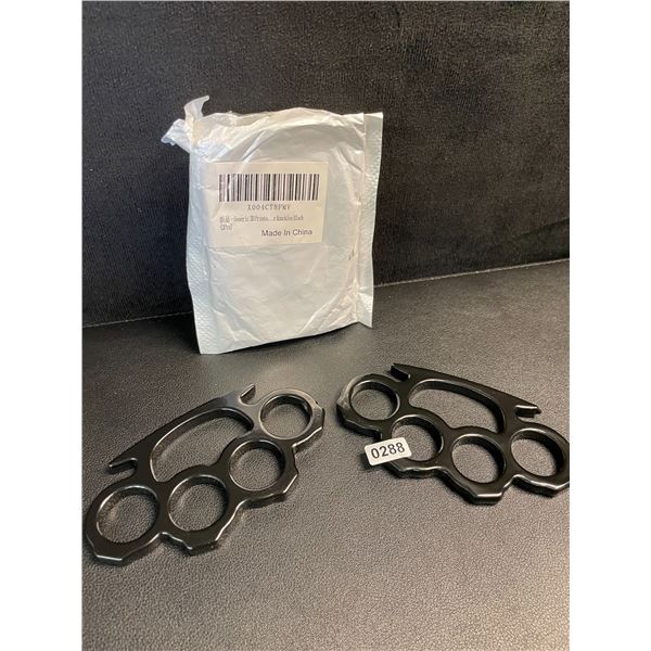 2-Pack Black Self-Defence Rings - New