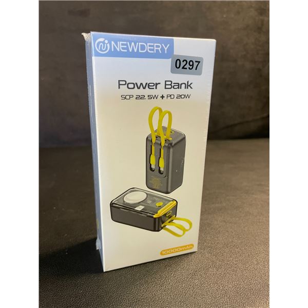 10,000mAh Portable Power Bank/Charger with Built-In Charge Cords & Apple Watch Charger - New Sealed!
