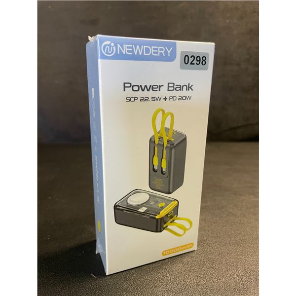 10,000mAh Portable Power Bank/Charger with Built-In Charge Cords & Apple Watch Charger - New Sealed!