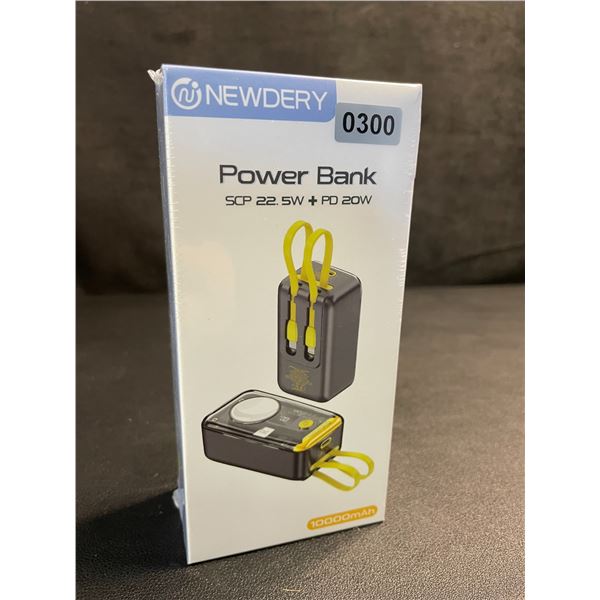 10,000mAh Portable Power Bank/Charger with Built-In Charge Cords & Apple Watch Charger - New Sealed!