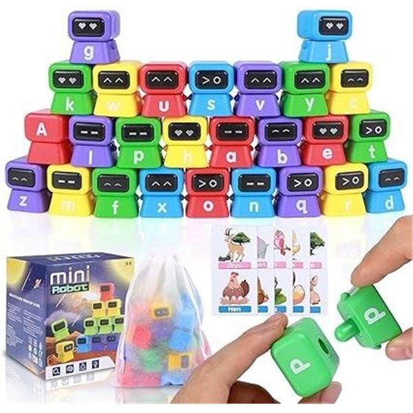 Mini Robot Interactive Alphabet Learning Toy Set for Toddlers - 26 ABC Letters & Flash Cards - New