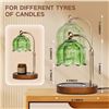 Image 2 : Electric Candle Warmer Lamp w/ Glass Shade & Walnut Wood Base, 2x Bulbs Included, Adjustable Height