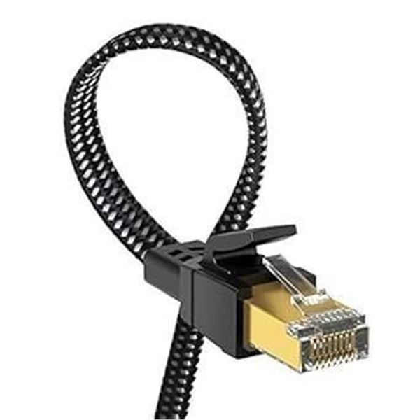 Lot of 2 Braided Cat 8 Ethernet Cables (40FT Length) High-Speed Ethernet Cables - New!