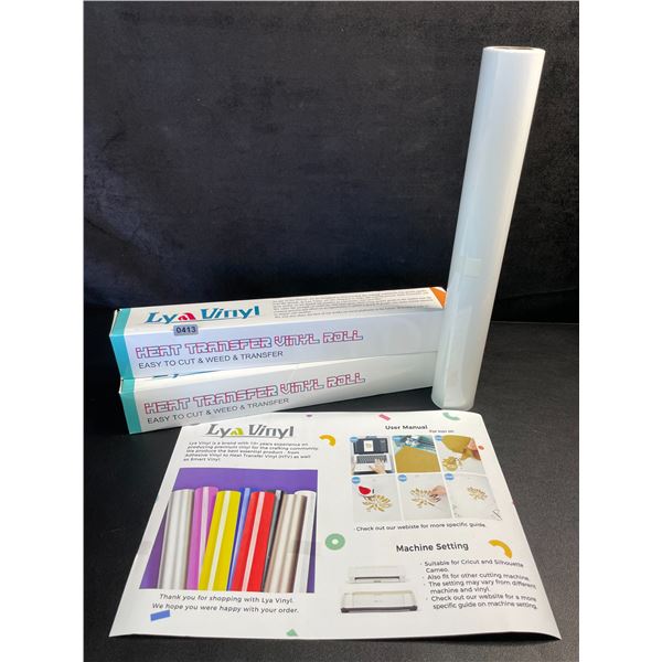 Lot of 2 Rolls, 20FT (White) Heat Transfer Vinyl; Iron-On HTV for Cricut/Heat Press Crafts - New!