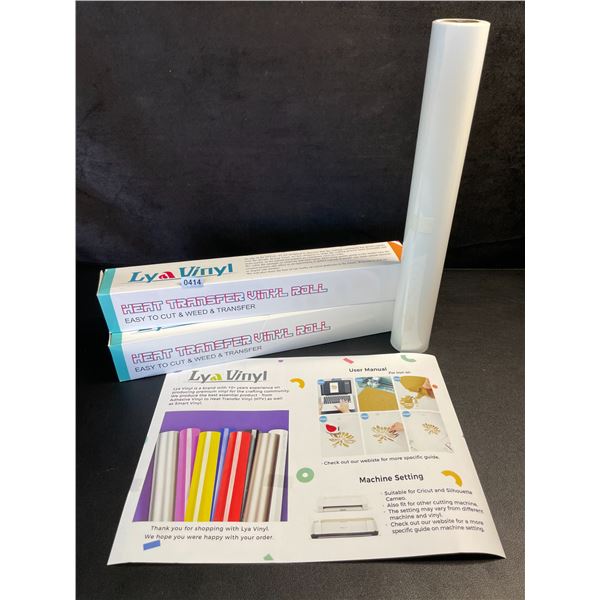 Lot of 2 Rolls, 20FT (White) Heat Transfer Vinyl; Iron-On HTV for Cricut/Heat Press Crafts - New!