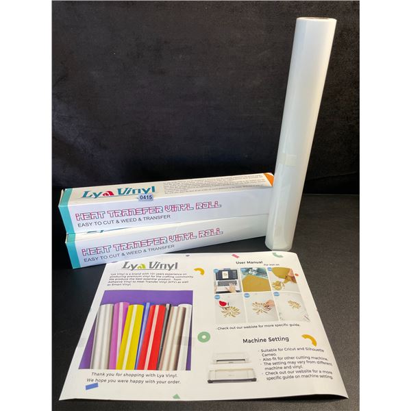 Lot of 2 Rolls, 20FT (White) Heat Transfer Vinyl; Iron-On HTV for Cricut/Heat Press Crafts - New!