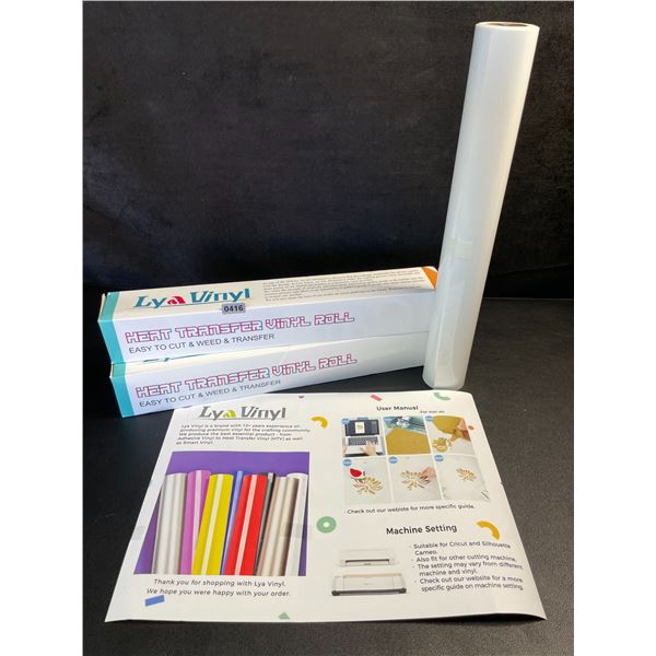 Lot of 2 Rolls, 20FT (White) Heat Transfer Vinyl; Iron-On HTV for Cricut/Heat Press Crafts - New!