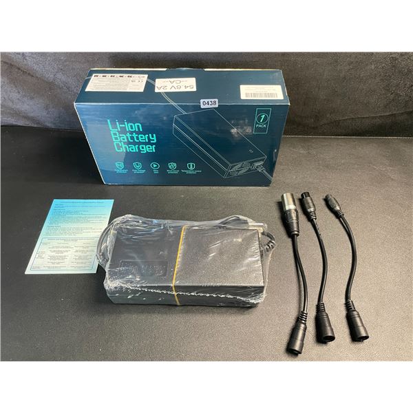 42V 2A Li-Ion Battery Charger with Assorted Plugs/Connectors - For E-Bikes/Scooters/etc. New!