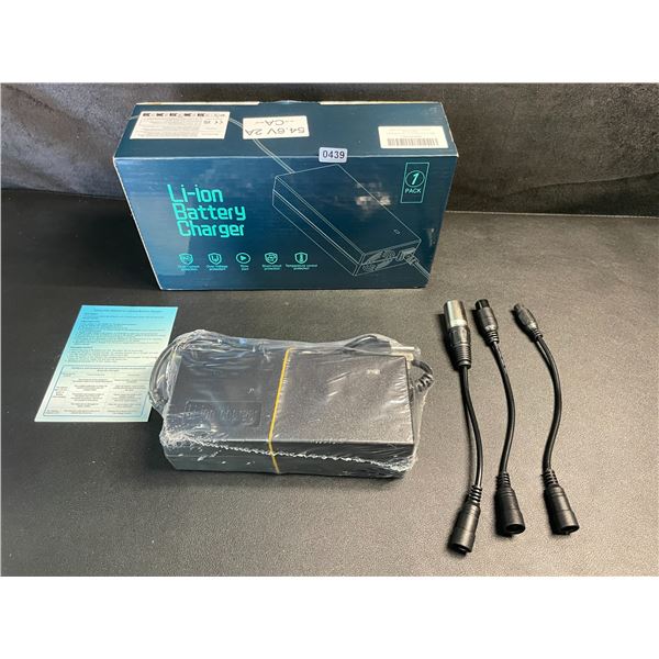 42V 2A Li-Ion Battery Charger with Assorted Plugs/Connectors - For E-Bikes/Scooters/etc. New!