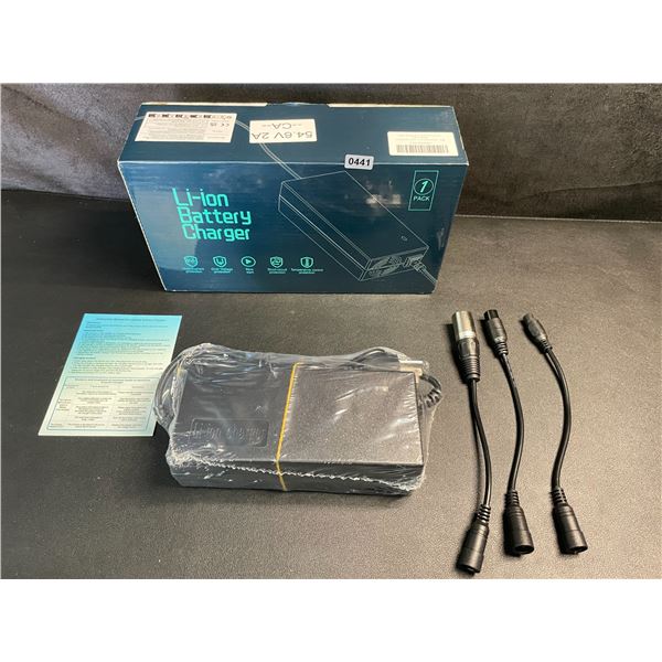 42V 2A Li-Ion Battery Charger with Assorted Plugs/Connectors - For E-Bikes/Scooters/etc. New!
