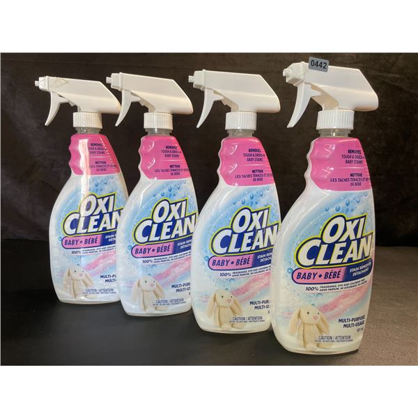 Lot of 4 OxiClean Multi-Purpose Stain Remover Sprays (651ml) Fragrance-Free/Dye-Free - New