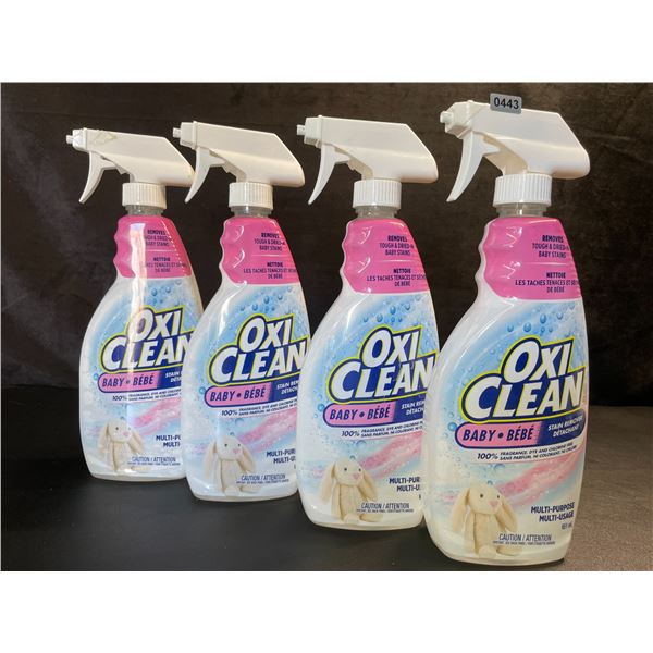 Lot of 4 OxiClean Multi-Purpose Stain Remover Sprays (651ml) Fragrance-Free/Dye-Free - New