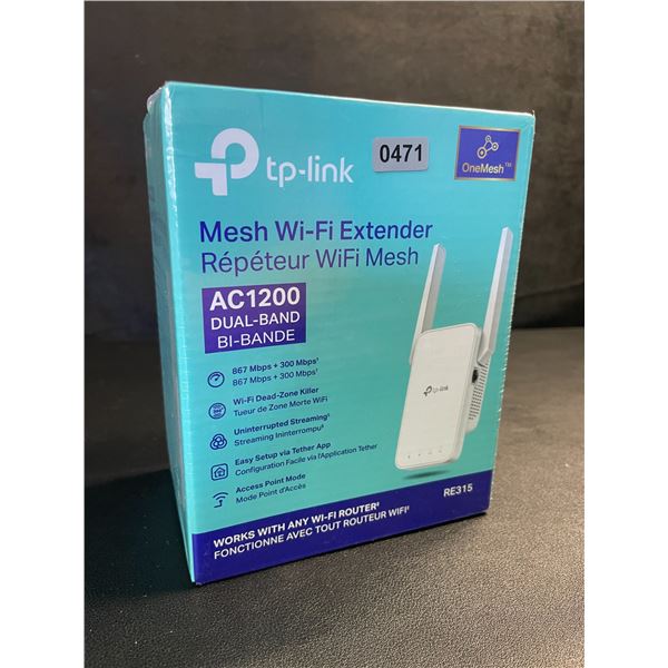 TP-Link AC1200 Mesh Wi-Fi Extender/WiFi Booster - Works with Any WiFi Router - New Sealed!