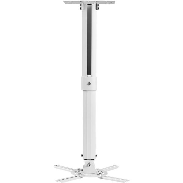 Suptek White Projector Ceiling Mount Bracket; Fits Flat or Sloped Ceilings; Adjustable Height - NEW