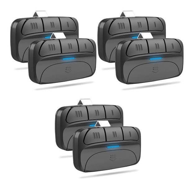 Lot of 6 Universal Garage Door Remotes - Compatible with Liftmaster/Craftsman/Chamberlain etc. - New