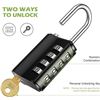 Image 3 : 2-Pack Combination Padlocks with Keys; 4-Digit, Waterproof Locks (Black & Silver) - New