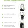 Image 6 : 2-Pack Combination Padlocks with Keys; 4-Digit, Waterproof Locks (Black & Silver) - New