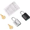 Image 8 : 2-Pack Combination Padlocks with Keys; 4-Digit, Waterproof Locks (Black & Silver) - New
