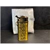 Image 1 : Dual-Flame Butane Lighter/Jet Torch Refillable Lighter with Embossed Gold Design - New