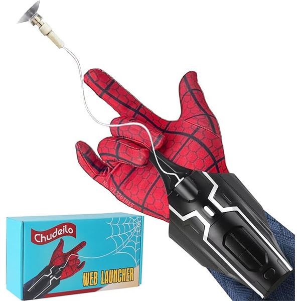 Lot of 2 Spider Web Shooter Toys/Launcher Gloves w/ 9.8FT Range; Great for Superhero Role-Play; New
