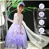 Image 5 : Light-Up Princess Elsa Costume for Girls with Dress & Accessories; Built-In LED Lights - New!