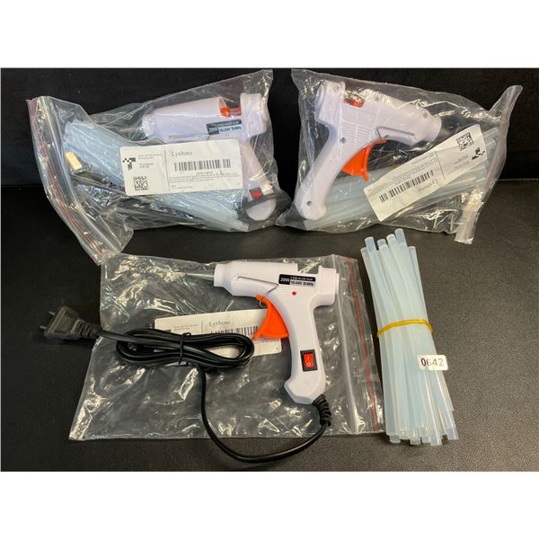 3 Mini Hot Glue Guns (20W); White Glue Guns with Glue Sticks - Multi-Purpose; Great for DIY/Crafts