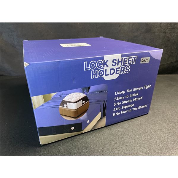 Locking Bed Sheet Holders - Keeps Bed Sheets Tight/Secure; Easy to Install - New!