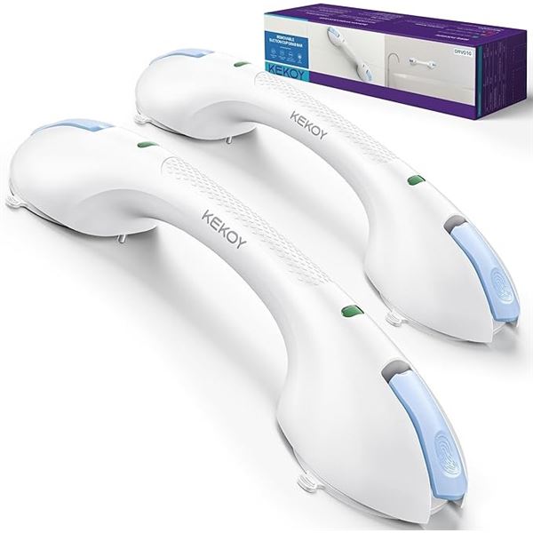 2-Pack Kekoy 17.5" Suction Grab Bars for Bathroom/Showers; Heavy-Duty Safety Handles - New