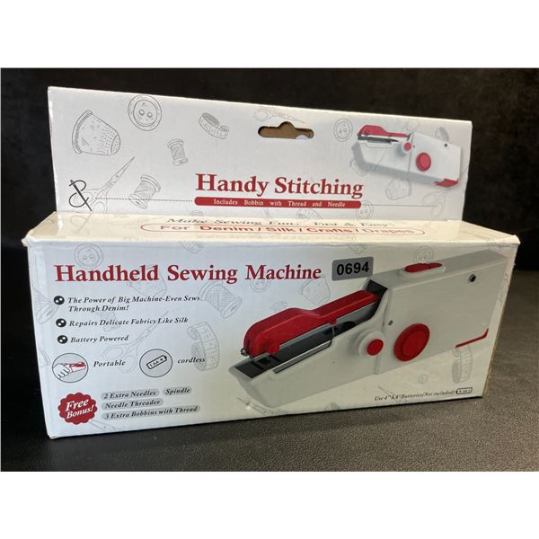 Handy Stitching Handheld/Portable Sewing Machine - Cordless, Battery-Powered Design - New