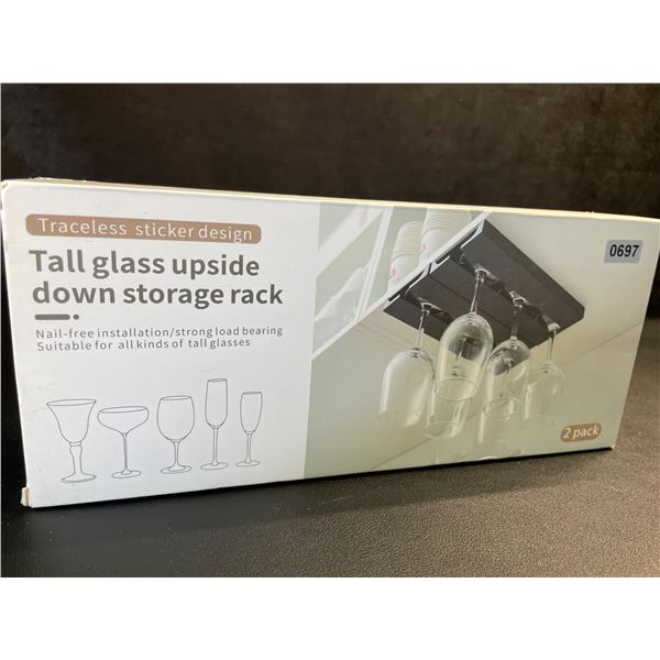 2-Pack Tall Glass Upside Down Storage Racks; Suitable for All Types of Tall Glasses - New