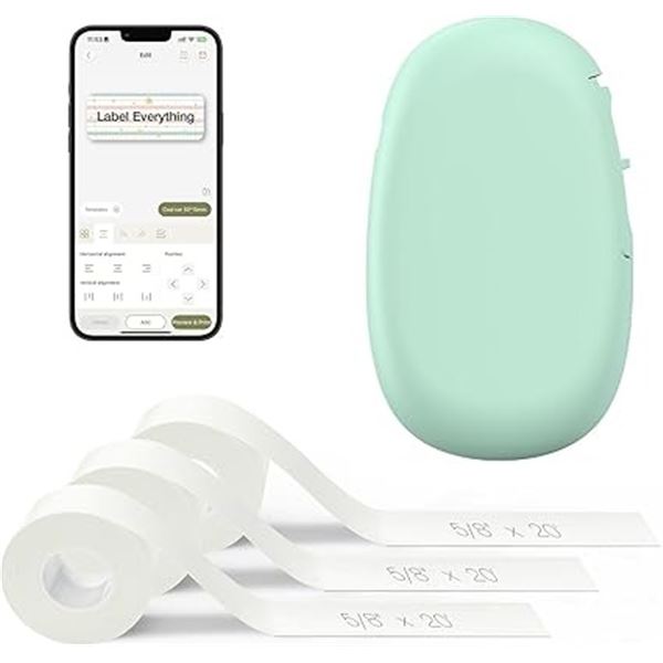 E10 Portable Bluetooth Label Maker Machine with 3 Rolls of Labels; Easy App Control; Inkless - New!