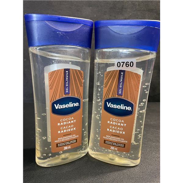 Lot of 2 Vaseline Cocoa Radiant Replenishing Oils (200ml) for Glowing Skin - New
