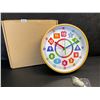 Image 4 : 10-Inch Learning Time/Wall Clock for Kids - Learning/Teaching Clock - New