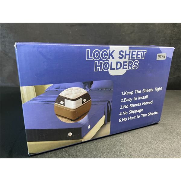 Locking Bed Sheet Holders - Keeps Bed Sheets Tight/Secure; Easy to Install - New!