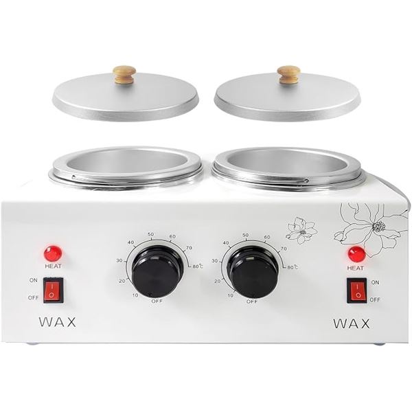1.2L Double-Pot Professional Wax Warmer Machine with Adjustable Temp, 40pcs Wax Sticks - NEW