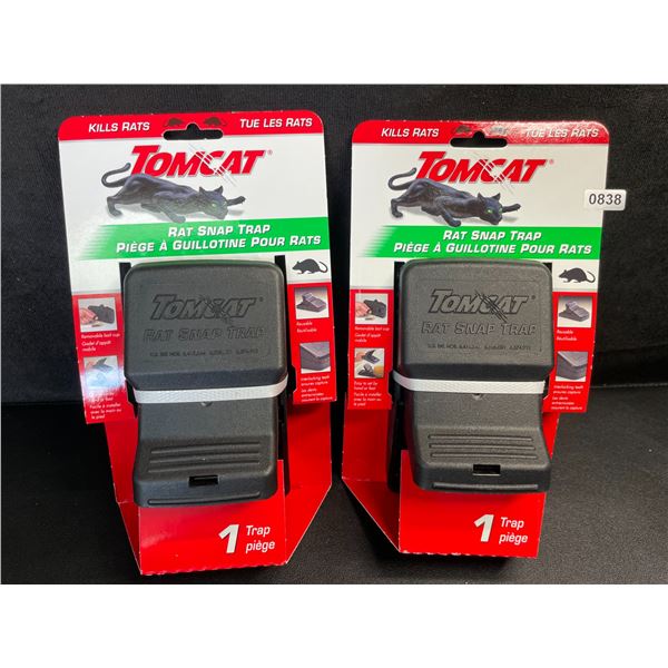 Lot of 2 TomCat Rat Snap Traps - Easy Set, Reusable, No-Touch Disposal Rodent Control - New