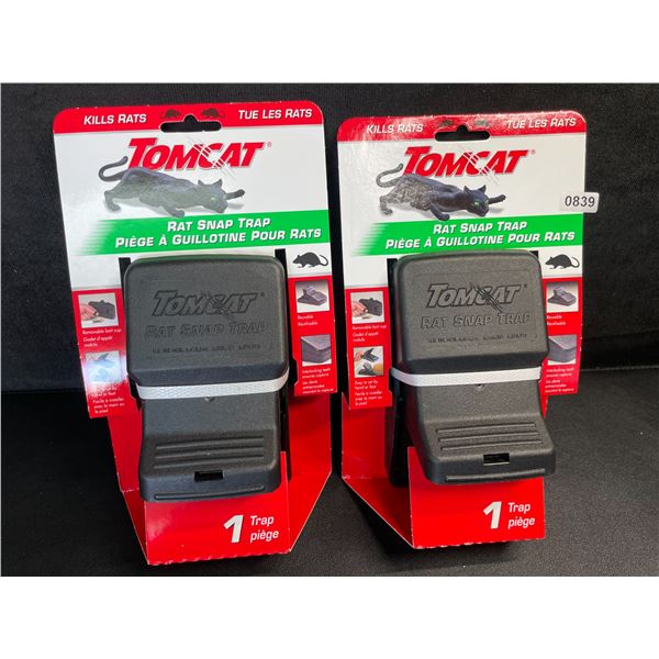 Lot of 2 TomCat Rat Snap Traps - Easy Set, Reusable, No-Touch Disposal Rodent Control - New