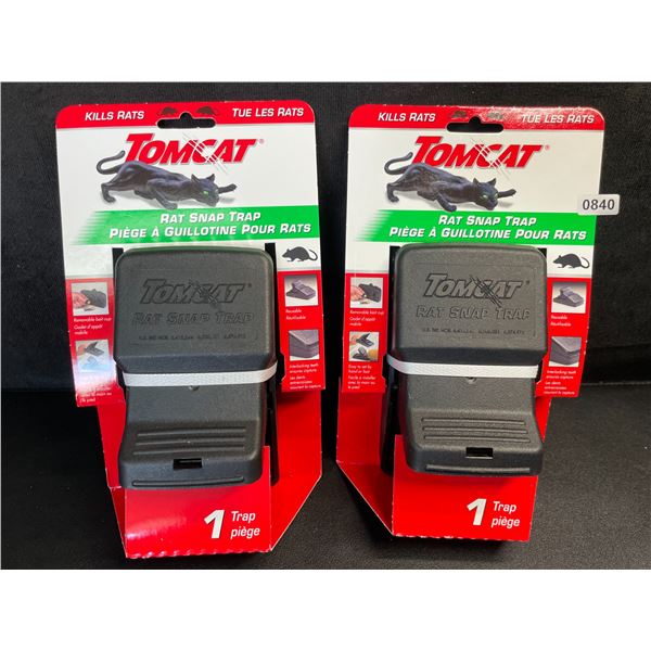 Lot of 2 TomCat Rat Snap Traps - Easy Set, Reusable, No-Touch Disposal Rodent Control - New