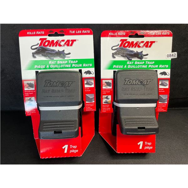 Lot of 2 TomCat Rat Snap Traps - Easy Set, Reusable, No-Touch Disposal Rodent Control - New