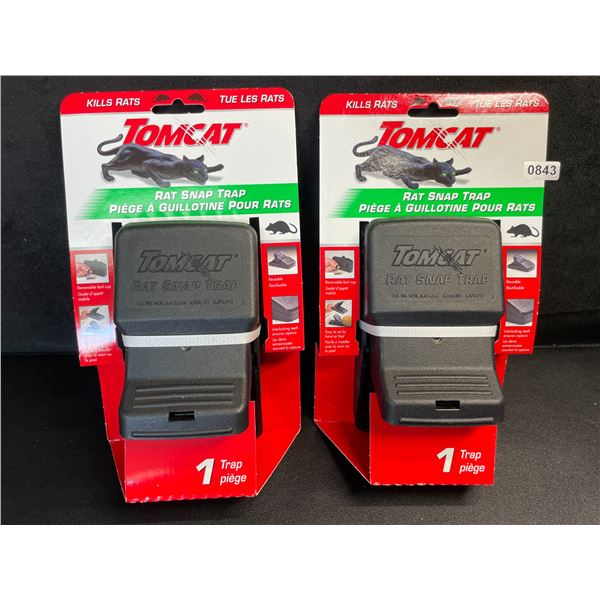 Lot of 2 TomCat Rat Snap Traps - Easy Set, Reusable, No-Touch Disposal Rodent Control - New