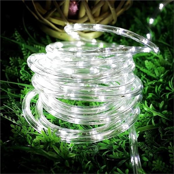 33FT LED Rope Lights for Outdoors/Indoors (Clear White) 240 LED, Waterproof Rope Lights - New