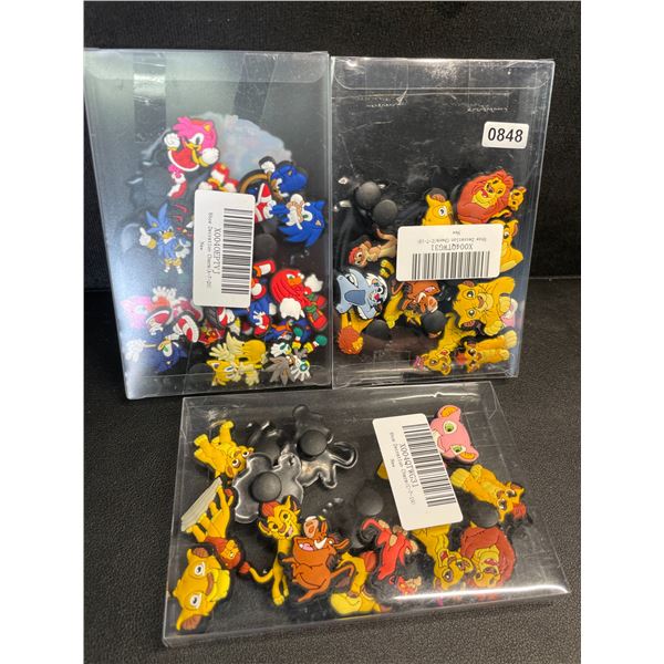 3 Packs of Sonic/Lion King Characters Crocs Shoe Charms/Jibbitz Croc Charms - New